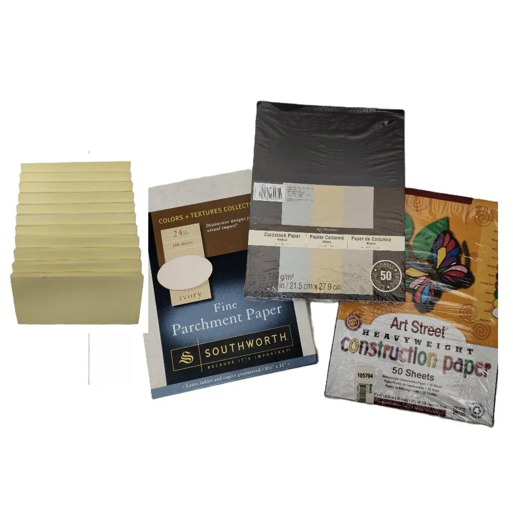 Fine Craft, Parchment & Construction Papers w/11 Post It Note Pads